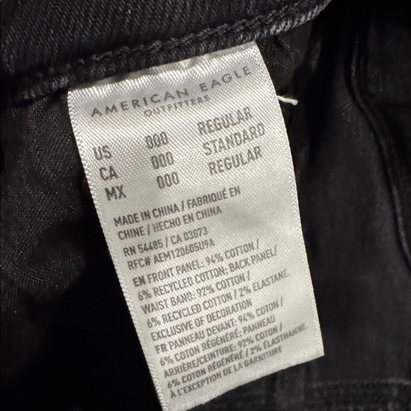 American Eagle Outfitters Black Strigid Distressed Women's Jeans Size 0 - Picture 7 of 10